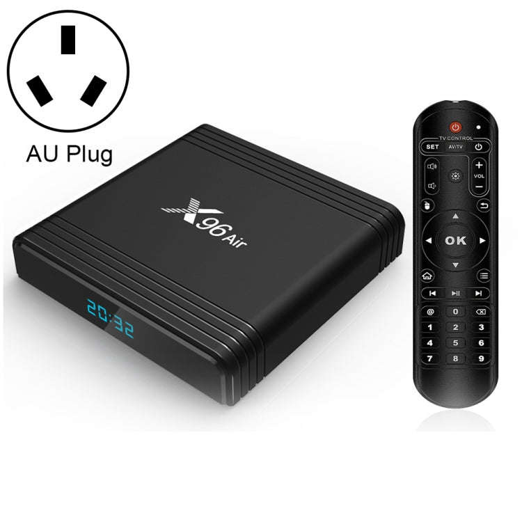 X96 Air 8K Smart TV BOX Android 9.0 Media Player with Remote Control, Quad-core Amlogic S905X3, R...
