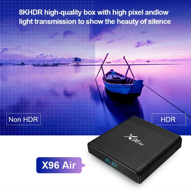 X96 Air 8K Smart TV BOX Android 9.0 Media Player with Remote Control, Quad-core Amlogic S905X3, R...