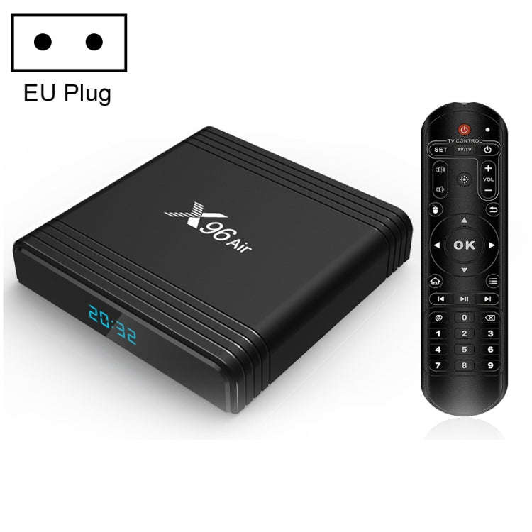 X96 Air 8K Smart TV BOX Android 9.0 Media Player with Remote Control, Quad-core Amlogic S905X3, R...
