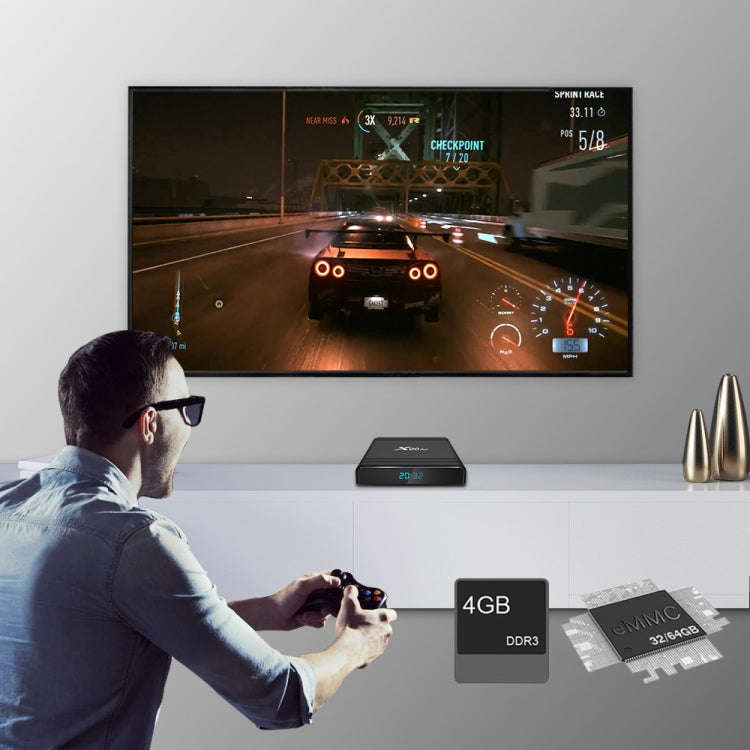 X96 Air 8K Smart TV BOX Android 9.0 Media Player with Remote Control, Quad-core Amlogic S905X3, R...