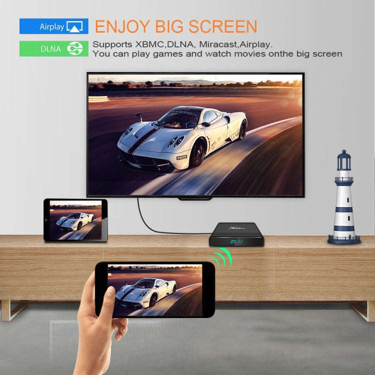 X96 Air 8K Smart TV BOX Android 9.0 Media Player with Remote Control, Quad-core Amlogic S905X3, R...