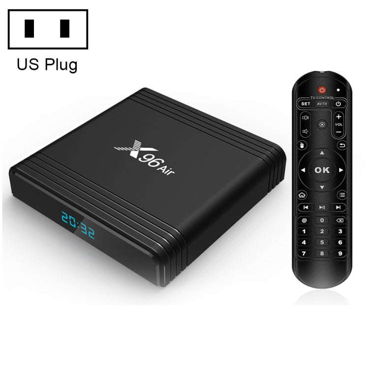 X96 Air 8K Smart TV BOX Android 9.0 Media Player with Remote Control, Quad-core Amlogic S905X3, R...