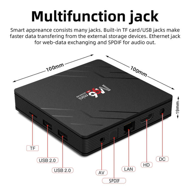 M96mini 4K Smart TV BOX Android 9.0 Media Player with Remote Control, Quad-core RK3228A, RAM: 2GB...