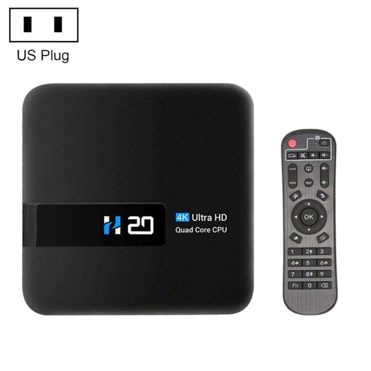 H20 4K Smart TV BOX Android 10.0 Media Player with Remote Control, Quad Core RK3228A, RAM: 1GB, R...