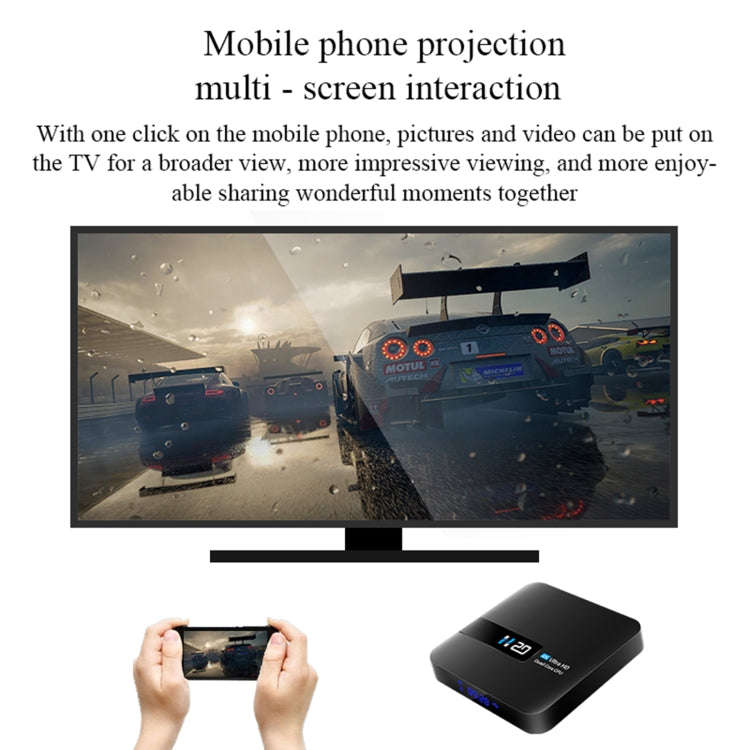 H20 4K Smart TV BOX Android 10.0 Media Player with Remote Control, Quad Core RK3228A, RAM: 1GB, R...