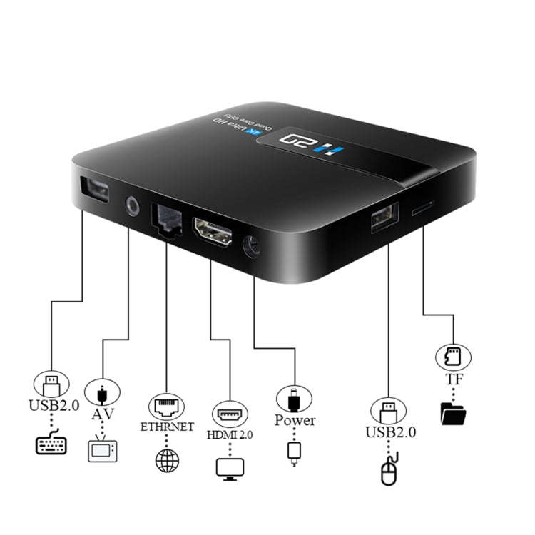 H20 4K Smart TV BOX Android 10.0 Media Player with Remote Control, Quad Core RK3228A, RAM: 1GB, R...