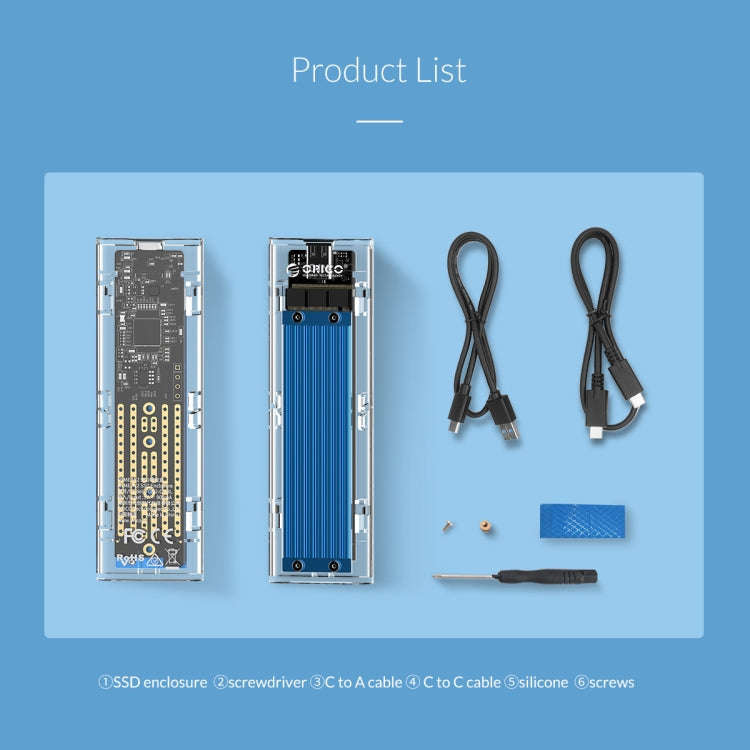 ORICO TCM2-C3 NVMe M.2 SSD Enclosure (10Gbps)