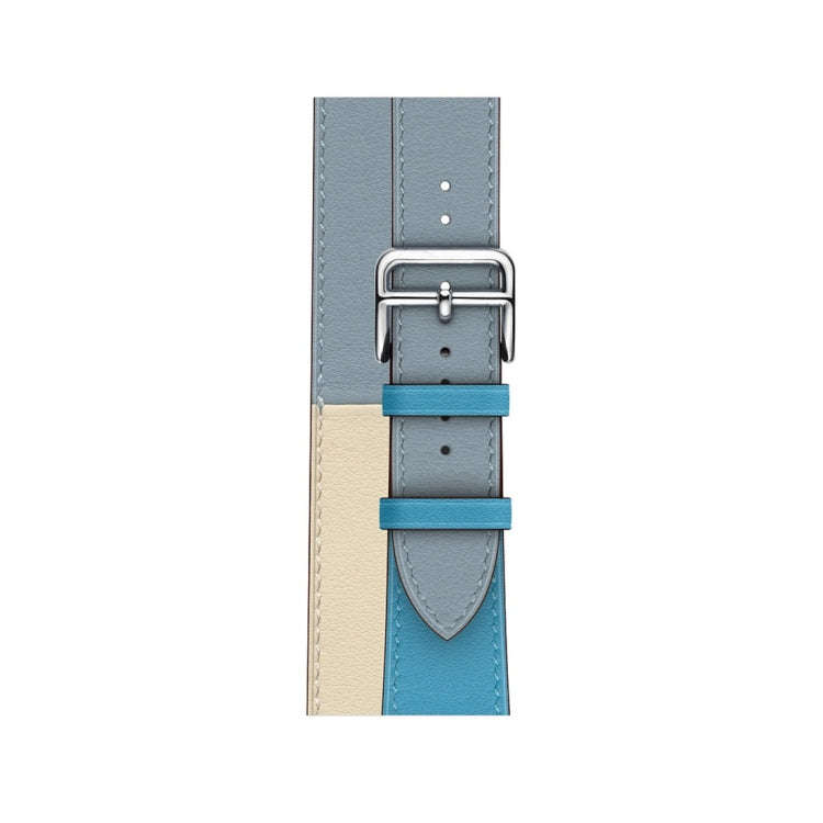 Two Color Double Loop Leather Wrist Strap Watch Band for Apple Watch Series 3 & 2 & 1 38mm, Color...