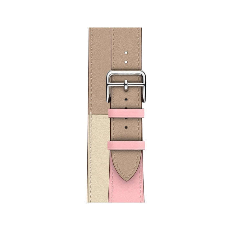 Two Color Double Loop Leather Wrist Strap Watch Band for Apple Watch Series 3 & 2 & 1 38mm, Color...