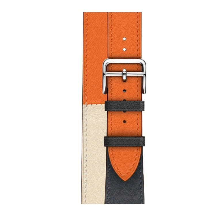 Two Color Double Loop Leather Wrist Strap Watch Band for Apple Watch Series 3 & 2 & 1 38mm, Color...