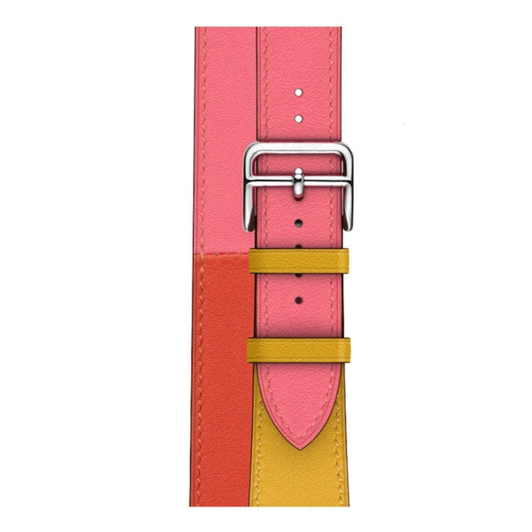 Two Color Double Loop Leather Wrist Strap Watch Band for Apple Watch Series 3 & 2 & 1 42mm, Color...