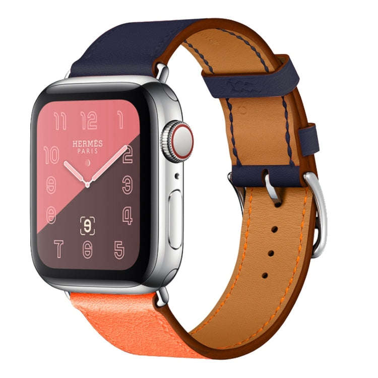 Two Color Single Loop Leather Wrist Strap Watch Band for Apple Watch Series 3 & 2 & 1 38mm, Color...