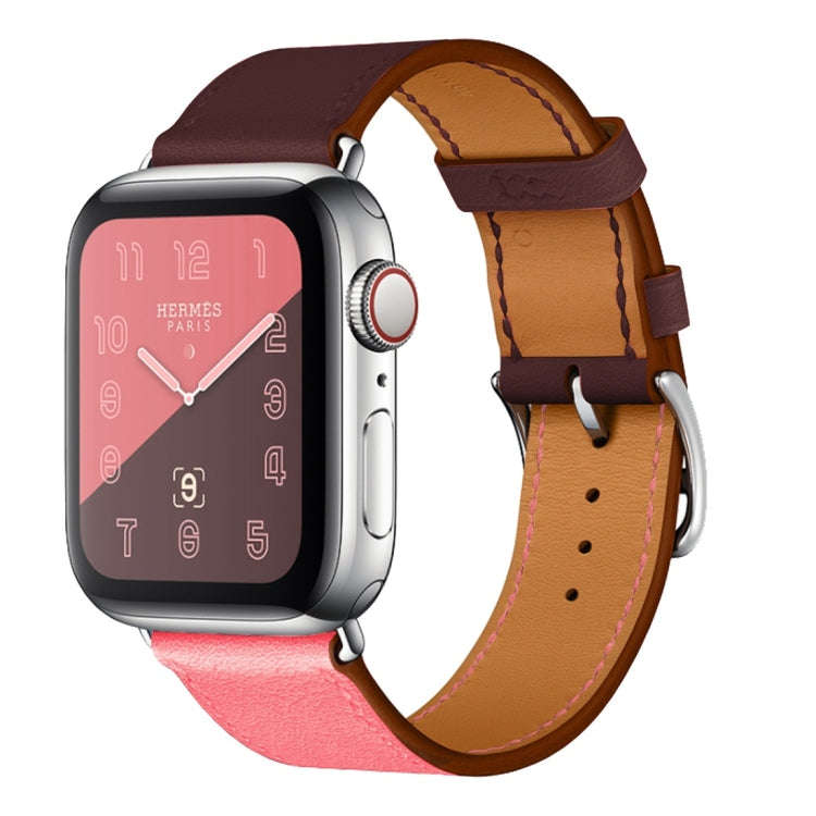 Two Color Single Loop Leather Wrist Strap Watch Band for Apple Watch Series 3 & 2 & 1 38mm, Color...