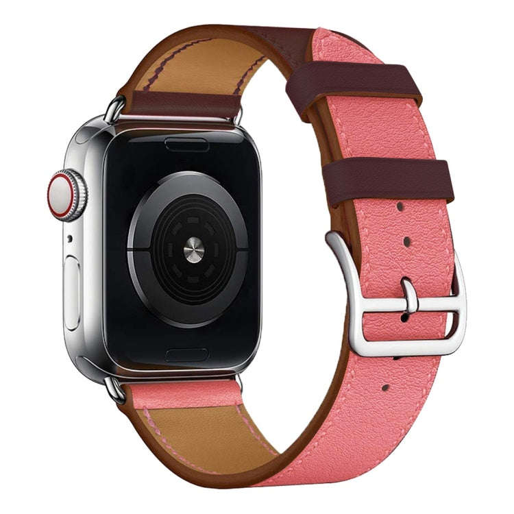 Two Color Single Loop Leather Wrist Strap Watch Band for Apple Watch Series 3 & 2 & 1 38mm, Color...