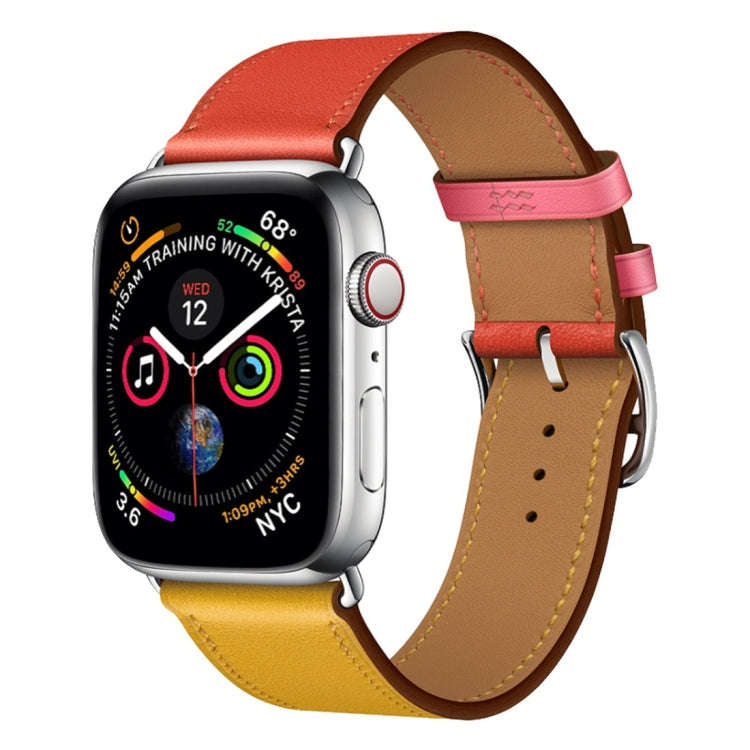 Two Color Single Loop Leather Wrist Strap Watch Band for Apple Watch Series 3 & 2 & 1 38mm, Color...