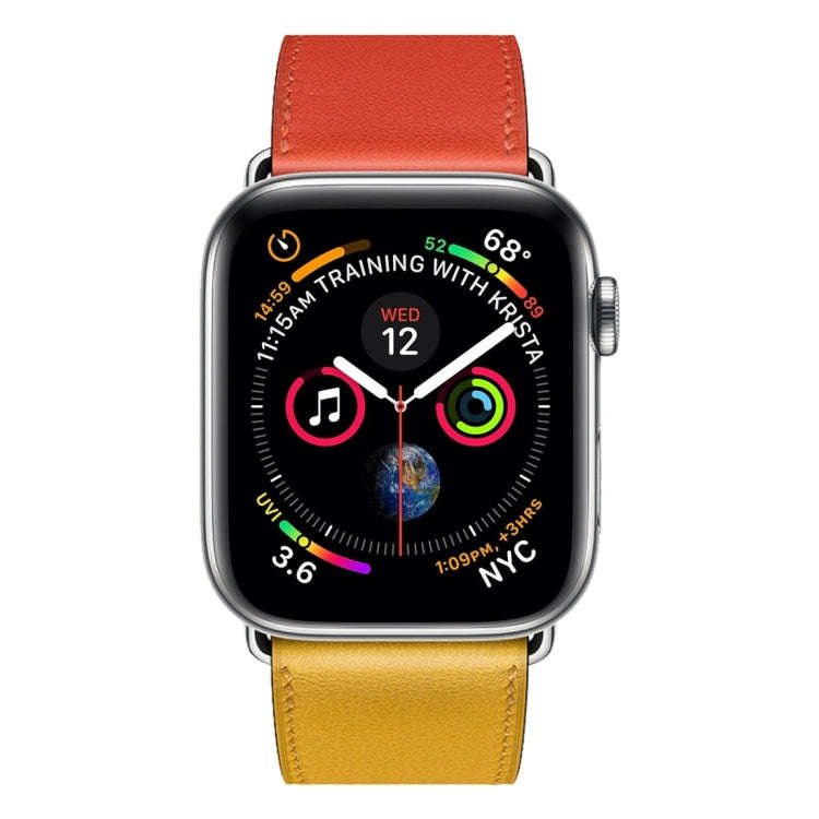 Two Color Single Loop Leather Wrist Strap Watch Band for Apple Watch Series 3 & 2 & 1 38mm, Color...