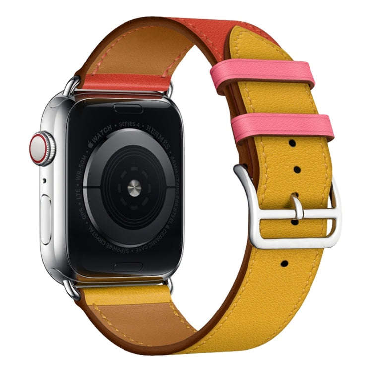 Two Color Single Loop Leather Wrist Strap Watch Band for Apple Watch Series 3 & 2 & 1 42mm, Color...