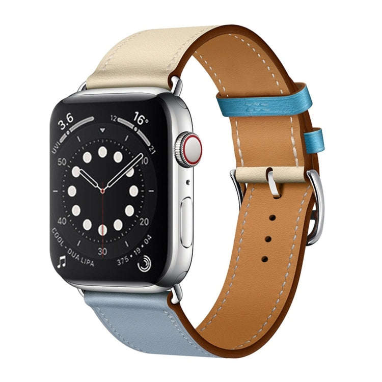 Two Color Single Loop Leather Wrist Strap Watch Band for Apple Watch Series 3 & 2 & 1 38mm, Color...