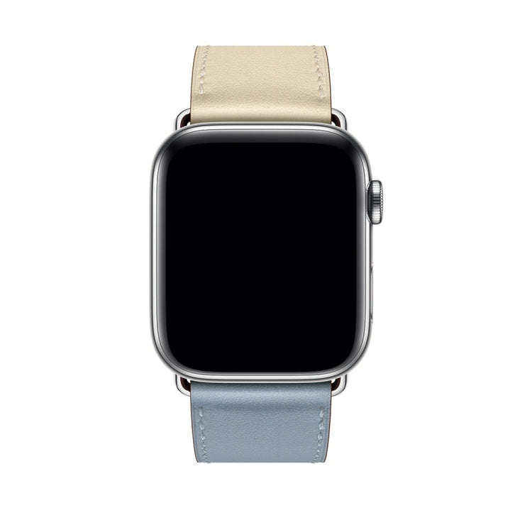 Two Color Single Loop Leather Wrist Strap Watch Band for Apple Watch Series 3 & 2 & 1 42mm, Color...