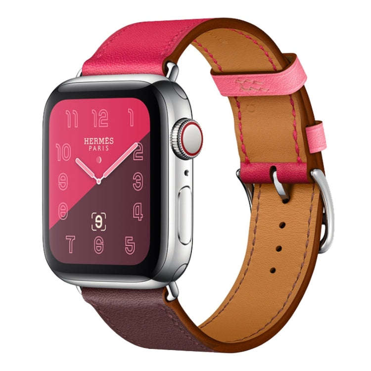 Two Color Single Loop Leather Wrist Strap Watch Band for Apple Watch Series 3 & 2 & 1 42mm, Color...