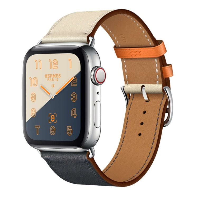 Two Color Single Loop Leather Wrist Strap Watch Band for Apple Watch Series 3 & 2 & 1 38mm, Color...