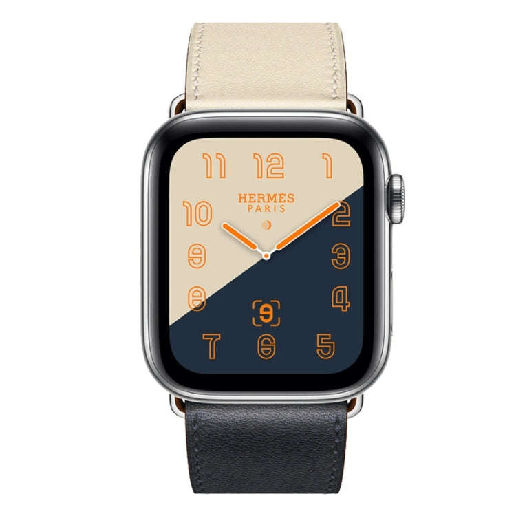 Two Color Single Loop Leather Wrist Strap Watch Band for Apple Watch Series 3 & 2 & 1 38mm, Color...