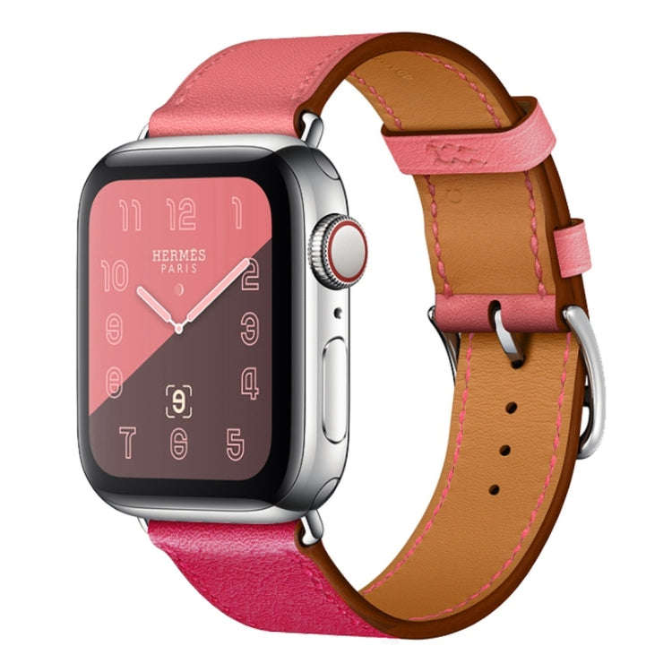 Two Color Single Loop Leather Wrist Strap Watch Band for Apple Watch Series 3 & 2 & 1 38mm, Color...