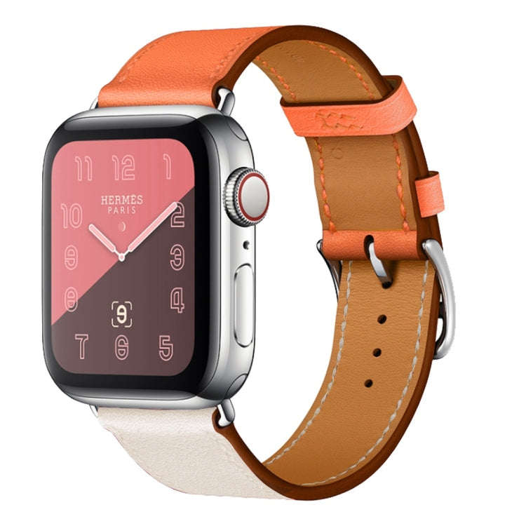 Two Color Single Loop Leather Wrist Strap Watch Band for Apple Watch Series 3 & 2 & 1 42mm, Color...