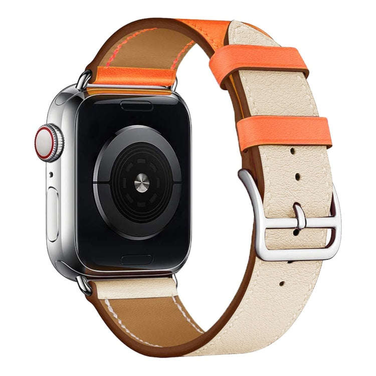 Two Color Single Loop Leather Wrist Strap Watch Band for Apple Watch Series 3 & 2 & 1 42mm, Color...