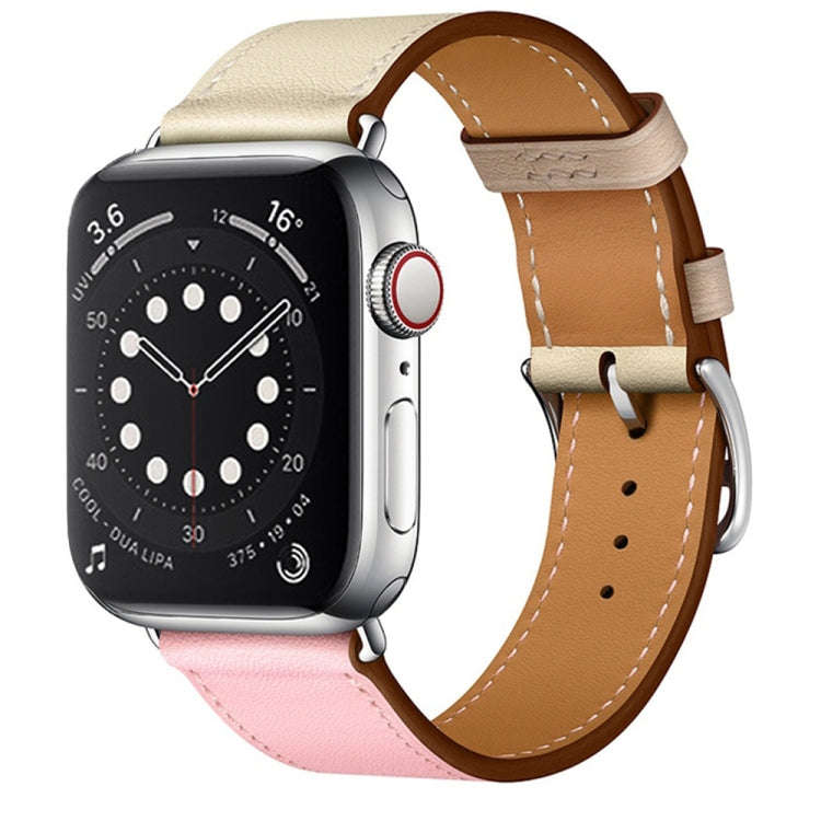 Two Color Single Loop Leather Wrist Strap Watch Band for Apple Watch Series 3 & 2 & 1 38mm, Color...