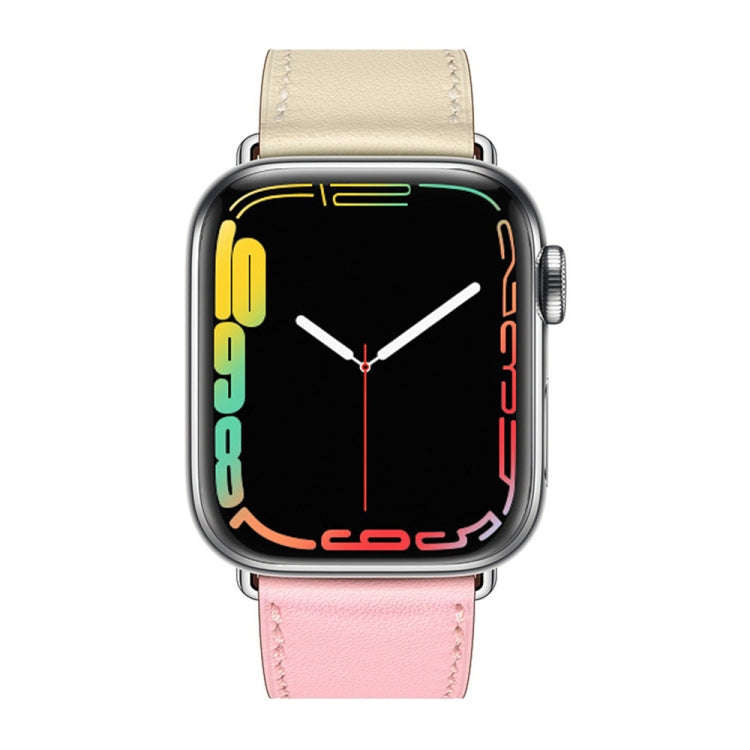 Two Color Single Loop Leather Wrist Strap Watch Band for Apple Watch Series 3 & 2 & 1 38mm, Color...