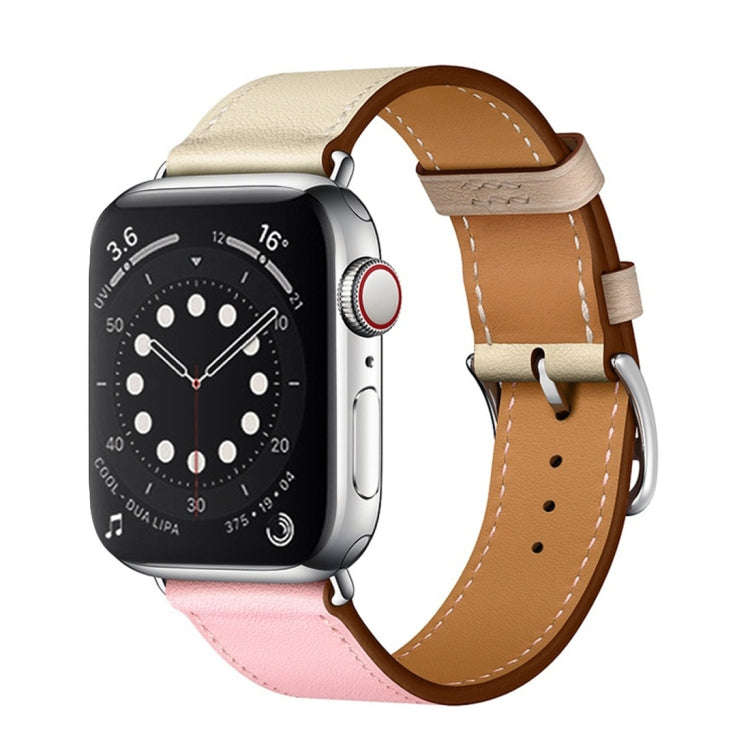 Two Color Single Loop Leather Wrist Strap Watch Band for Apple Watch Series 3 & 2 & 1 42mm, Color...