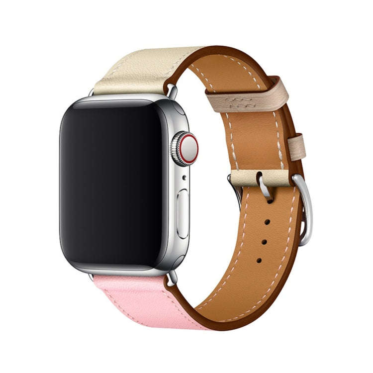 Two Color Single Loop Leather Wrist Strap Watch Band for Apple Watch Series 3 & 2 & 1 42mm, Color...