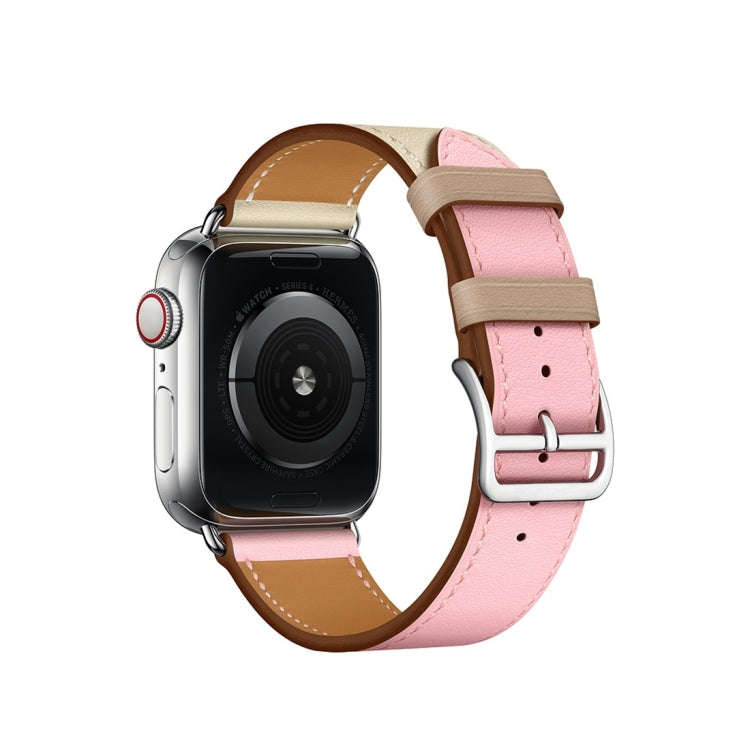 Two Color Single Loop Leather Wrist Strap Watch Band for Apple Watch Series 3 & 2 & 1 42mm, Color...