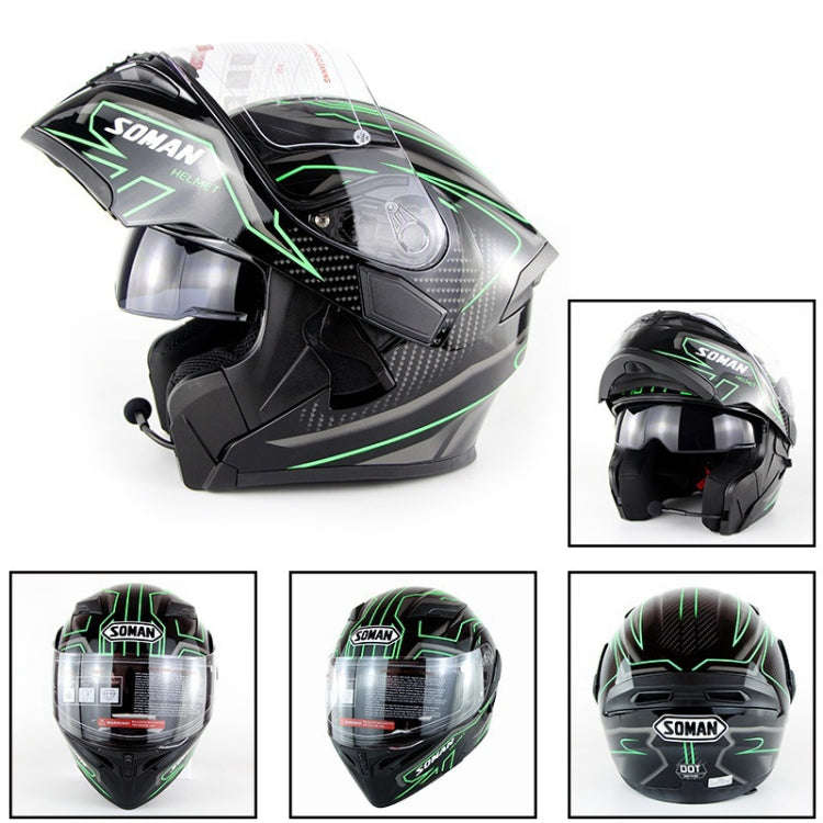 Soman 955 Skyeye Motorcycle Full / Open Face Bluetooth Helmet Headset Full Face, Supports Answer ...