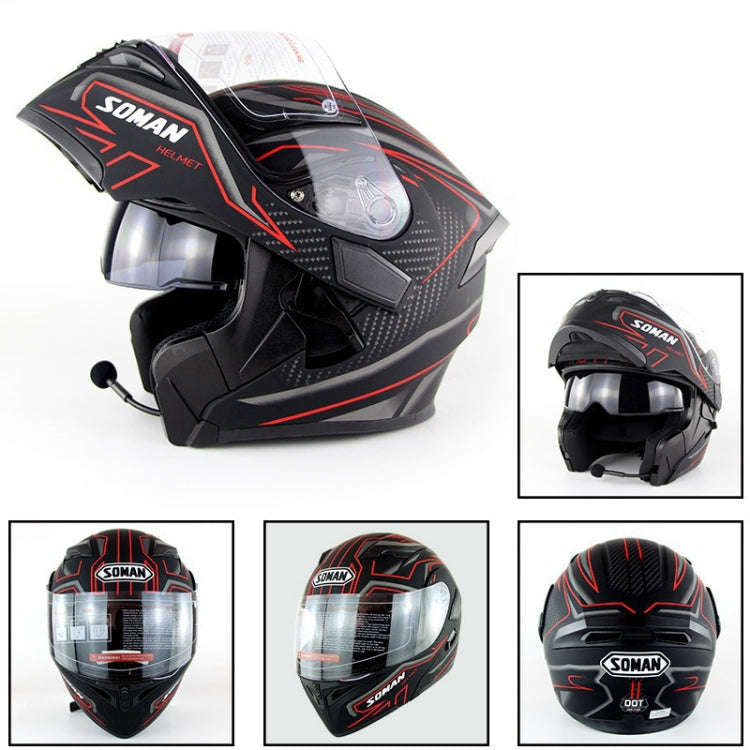 Soman 955 Skyeye Motorcycle Full / Open Face Bluetooth Helmet Headset Full Face, Supports Answer ...