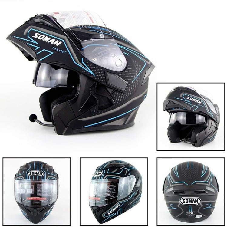 Soman 955 Skyeye Motorcycle Full / Open Face Bluetooth Helmet Headset Full Face, Supports Answer ...