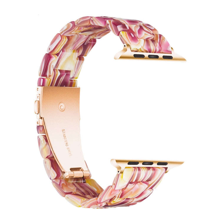 Simple Fashion Resin Watch Band for Apple Watch Series 5 & 4 40mm & Series 3 & 2 & 1 38mm(Red)