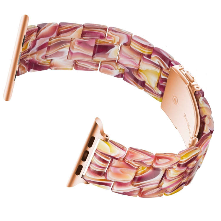 Simple Fashion Resin Watch Band for Apple Watch Series 5 & 4 40mm & Series 3 & 2 & 1 38mm(Red)