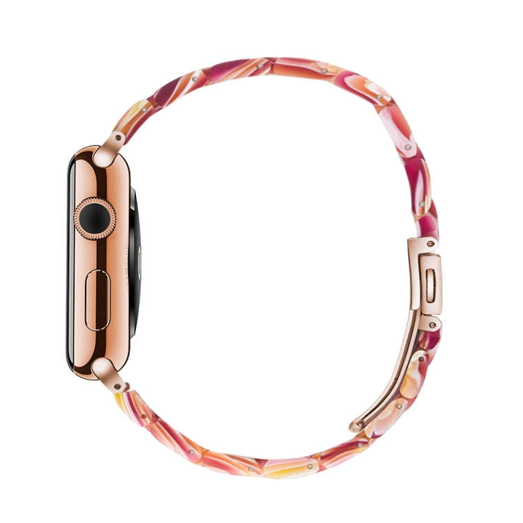Simple Fashion Resin Watch Band for Apple Watch Series 5 & 4 40mm & Series 3 & 2 & 1 38mm(Red)