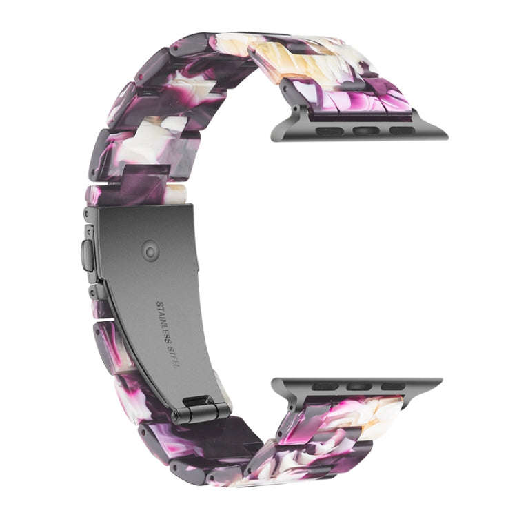 Simple Fashion Resin Watch Band for Apple Watch Series 5 & 4 40mm & Series 3 & 2 & 1 38mm(Purple)