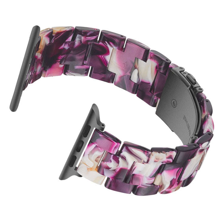 Simple Fashion Resin Watch Band for Apple Watch Series 5 & 4 40mm & Series 3 & 2 & 1 38mm(Purple)