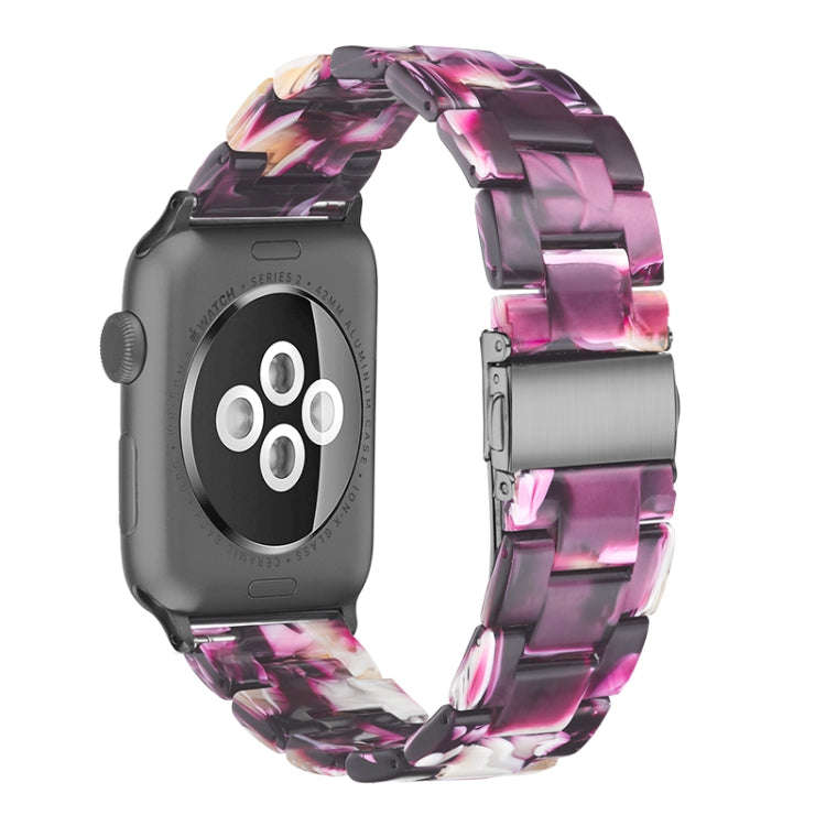 Simple Fashion Resin Watch Band for Apple Watch Series 5 & 4 40mm & Series 3 & 2 & 1 38mm(Purple)