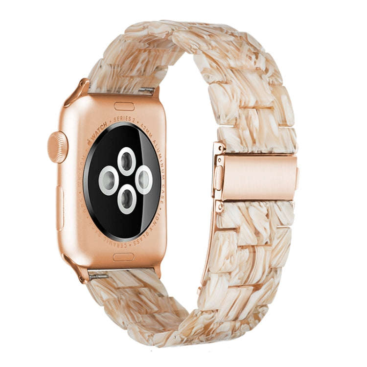 Simple Fashion Resin Watch Band for Apple Watch Series 5 & 4 40mm & Series 3 & 2 & 1 38mm(Silk Wh...