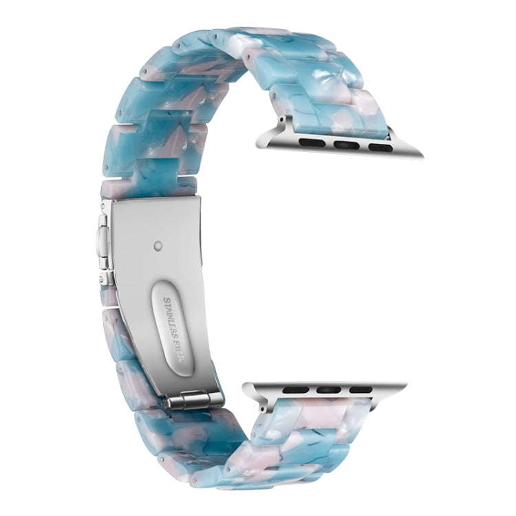 Simple Fashion Resin Watch Band for Apple Watch Series 5 & 4 40mm & Series 3 & 2 & 1 38mm(Sky Blue)