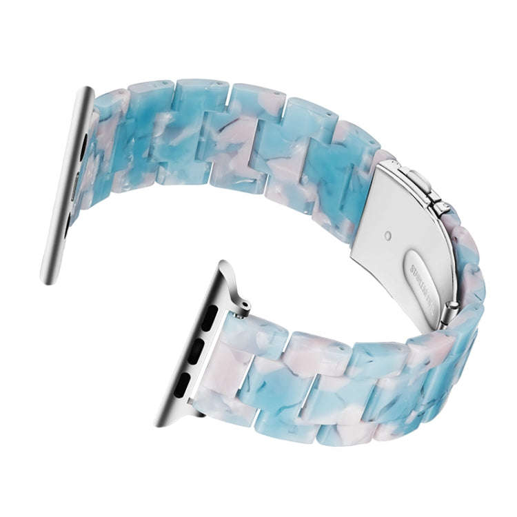 Simple Fashion Resin Watch Band for Apple Watch Series 5 & 4 40mm & Series 3 & 2 & 1 38mm(Sky Blue)