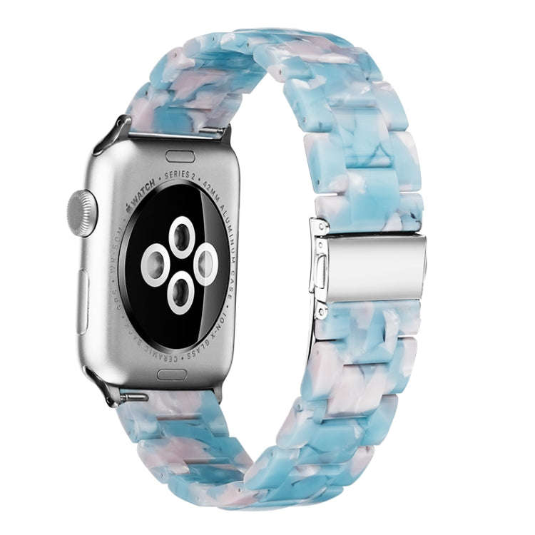 Simple Fashion Resin Watch Band for Apple Watch Series 5 & 4 40mm & Series 3 & 2 & 1 38mm(Sky Blue)
