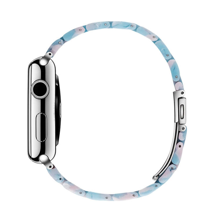 Simple Fashion Resin Watch Band for Apple Watch Series 5 & 4 40mm & Series 3 & 2 & 1 38mm(Sky Blue)