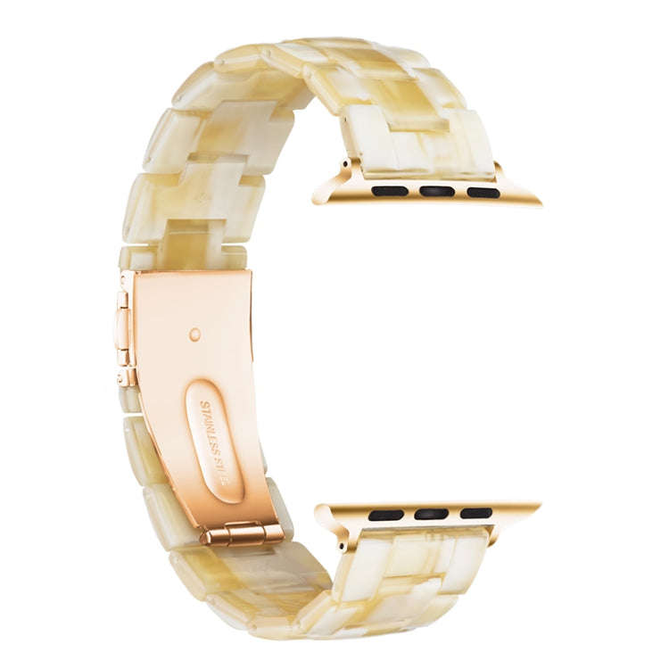 Simple Fashion Resin Watch Band for Apple Watch Series 5 & 4 40mm & Series 3 & 2 & 1 38mm(Ivory)