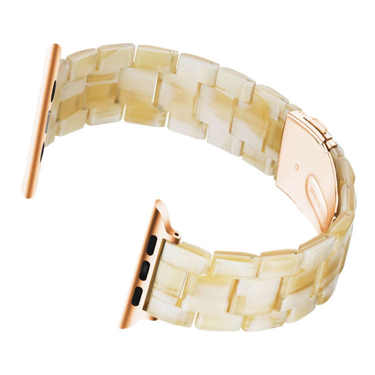 Simple Fashion Resin Watch Band for Apple Watch Series 5 & 4 40mm & Series 3 & 2 & 1 38mm(Ivory)